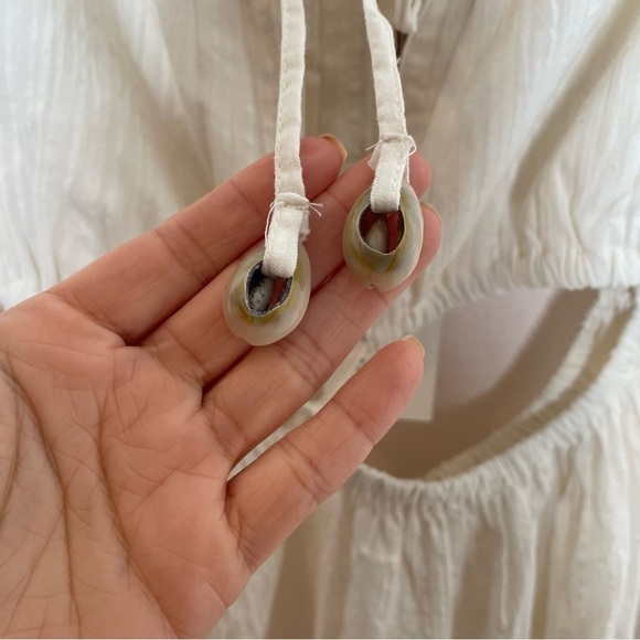 Cleobella Sutton White Cotton Gauze Cut Out Open Back Maxi Dress Small - Picture 4 of 11